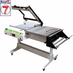 Soudeuse en L papier ORA PP 5060 L avec plateau de chargement pour emballage du linge